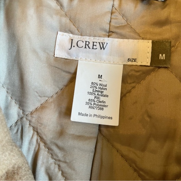 J. Crew Vintage Y2K Pea Coat Double Breasted Camel Neutral Wool Blend Medium - Picture 9 of 11